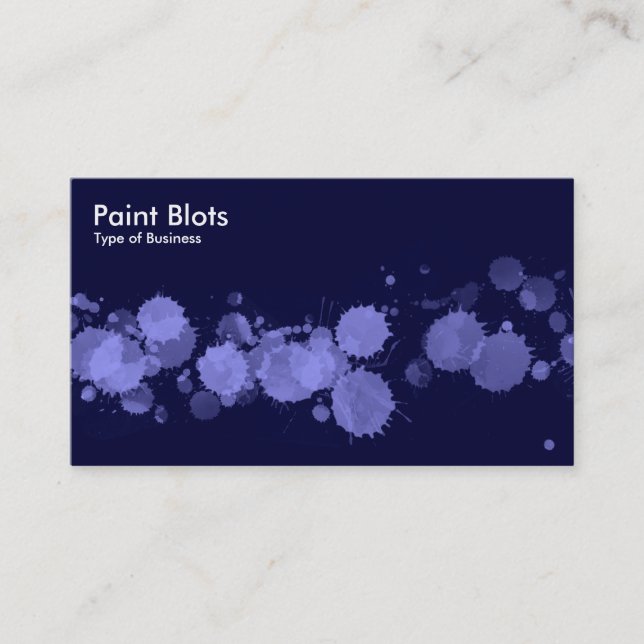 Tarjeta De Visita Paint Blots - Pastel Blue en la Marina Dk (Anverso)