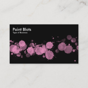 Tarjeta De Visita Paint Blots - Pink on Black