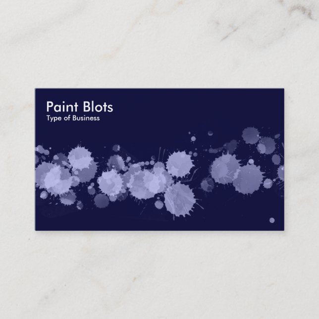 Tarjeta De Visita Paint Blots - Powder Blue en la Marina Dk (Anverso)