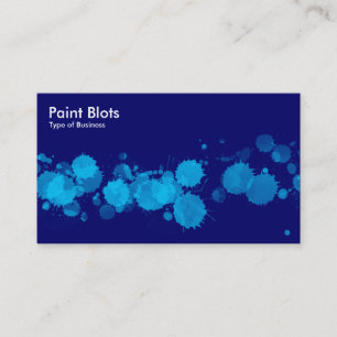 Tarjeta De Visita Paint Blots - Sky Blue on Navy