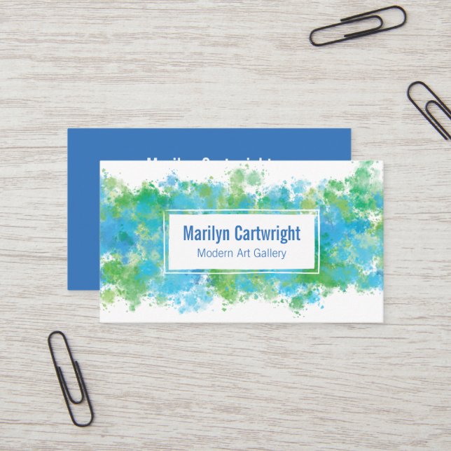 Tarjeta de visita Paint Blue Green (Anverso/Reverso In Situ)