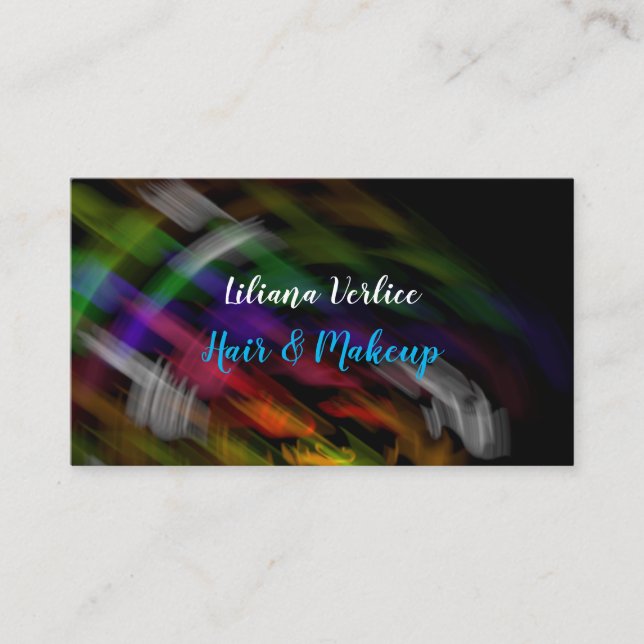 Tarjeta De Visita Paint Effect Hair y Makup Business Card (Anverso)