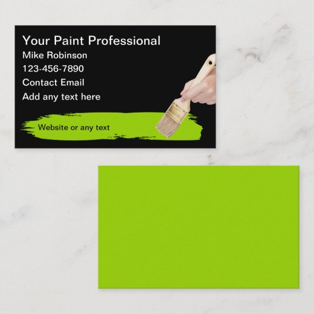 Tarjeta De Visita Paint Professional House Painter de Guay (Anverso / Reverso)
