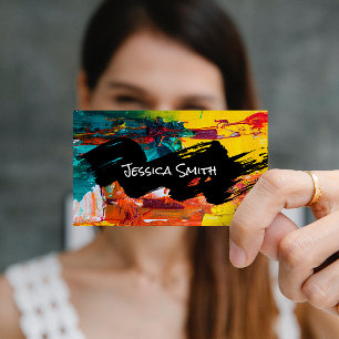 Tarjeta De Visita Paint Resumen   Brotes de pincel
