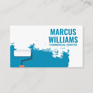 Tarjeta De Visita Paint Roller Blue Paint
