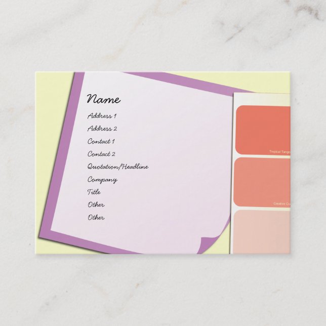 Tarjeta De Visita Paint Samples and Notes (Anverso)