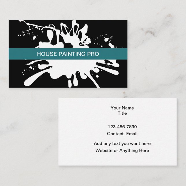 Tarjeta De Visita Paint Splash House Painter (Anverso / Reverso)
