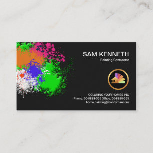 Tarjeta De Visita Paint Splatter Home Painting Contratista