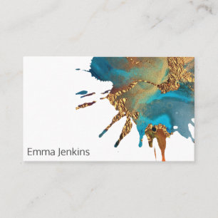 Tarjeta De Visita Paint Splotch Con Artista De Oro