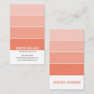 Tarjeta De Visita PAINT SWATCH CHIP interiores modernos naranja somb