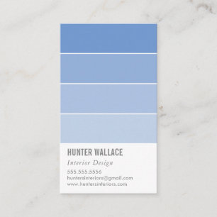 Tarjeta De Visita PAINT SWATCH CHIP moderno oscuro perwining azul