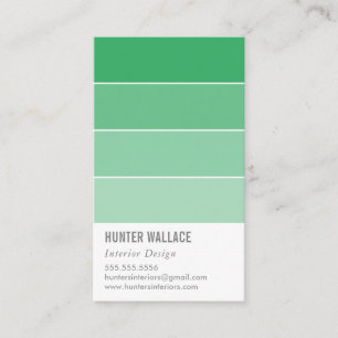 Tarjeta De Visita PAINT SWATCH CHIP verde oscuro moderno esmeralda