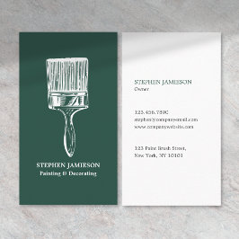 Tarjeta De Visita Painter & Decorator Dark Green and White