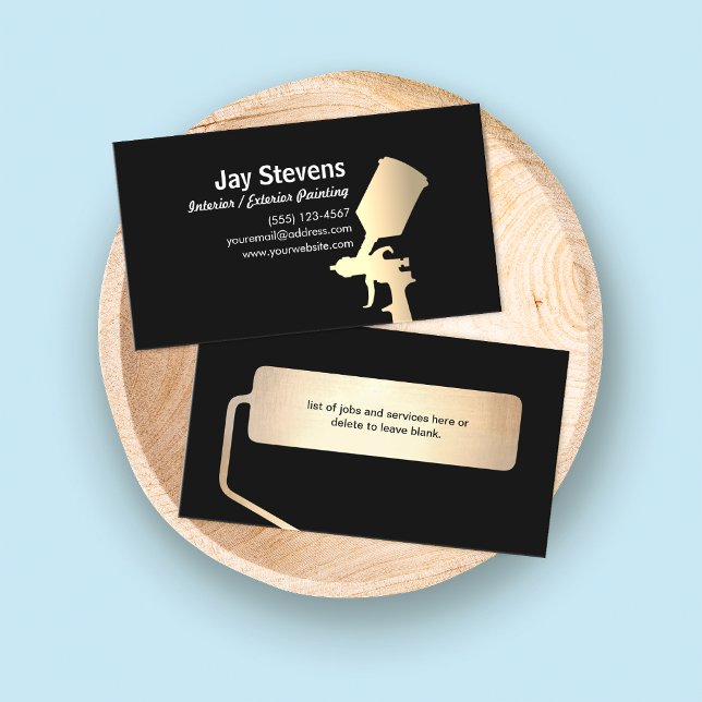 Tarjeta De Visita Painter Gold Spray Painter Black Business card (Subido por el creador)