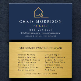 Tarjeta De Visita Painter Navy Blue Gold
