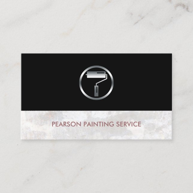 Tarjeta De Visita Painter Paint Roller Brush Icon (Anverso)