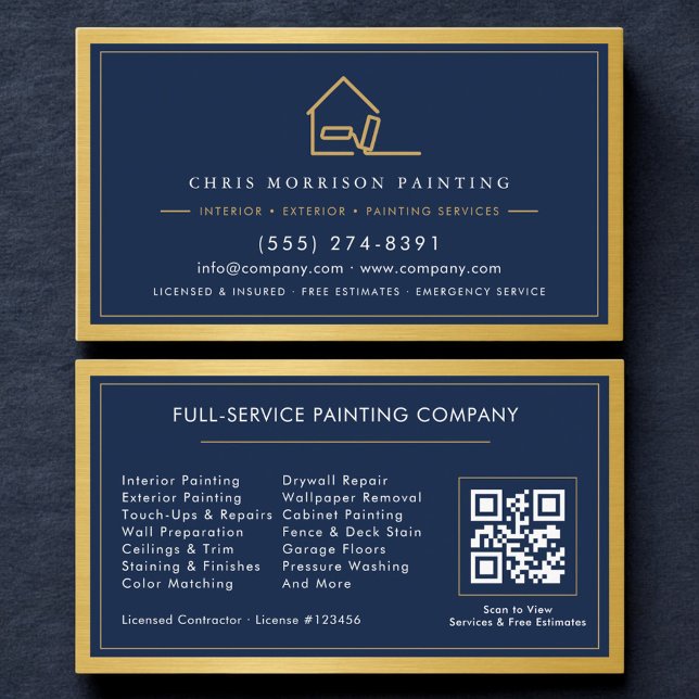 Tarjeta De Visita Painting Service QR Code Home Painter  (Subido por el creador)