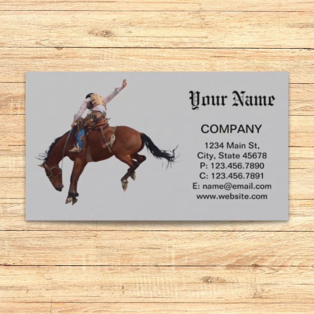 Tarjeta De Visita País Campeón Occidental Montar Rodeo Cowboy (Country Western horseback Riding Rodeo Cowboy Business Card)