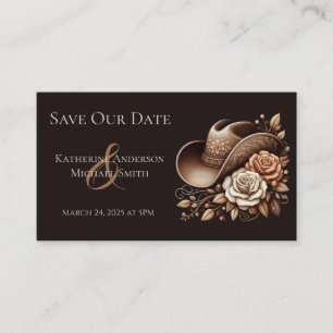 Tarjeta De Visita País Gorra de Vaquera Occidental con Flores