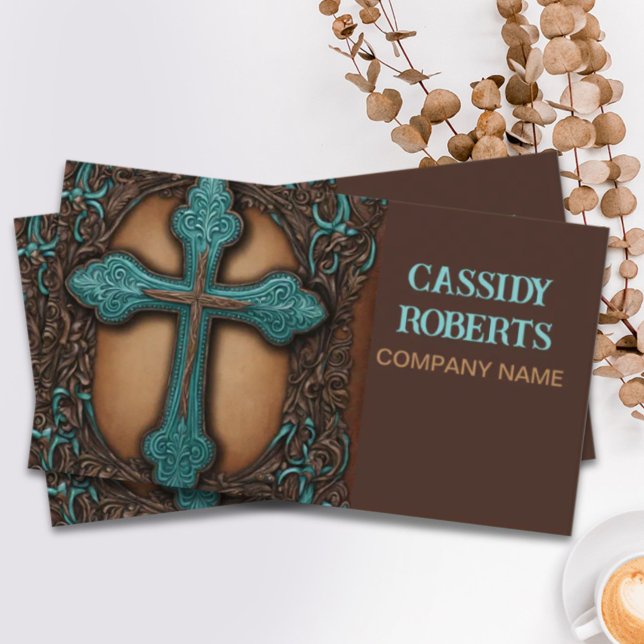Tarjeta De Visita País occidental religioso La biblia cruza el crist (Religious Western Country Bible Cross Christian Business Card)