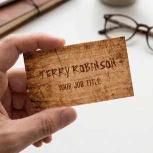 Tarjeta De Visita País Occidental Rústico Grano de Madera Rascado