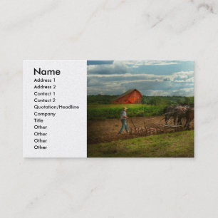 Tarjeta De Visita País - Ringoes, NJ - Preparándose para los cultivo