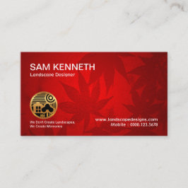 Tarjeta De Visita Paisaje de arte moderno en la hoja de arce roja