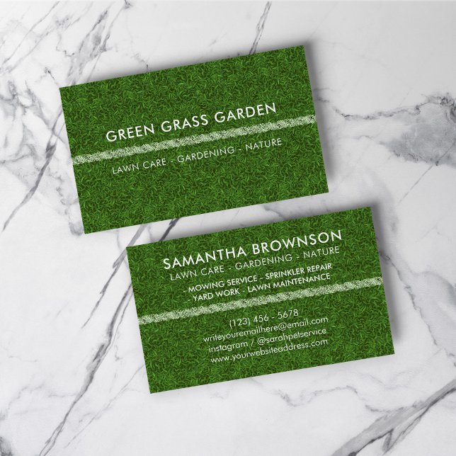 Tarjeta De Visita Paisaje de césped de jardín de césped (Gardening Lawn Grass Football Landscape Business Card)