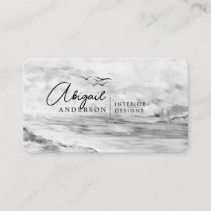 Tarjeta De Visita Paisaje de color de agua Firma profesional negro