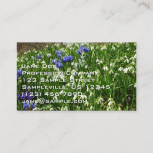 Tarjeta De Visita Paisaje de flores de principios de primavera en la