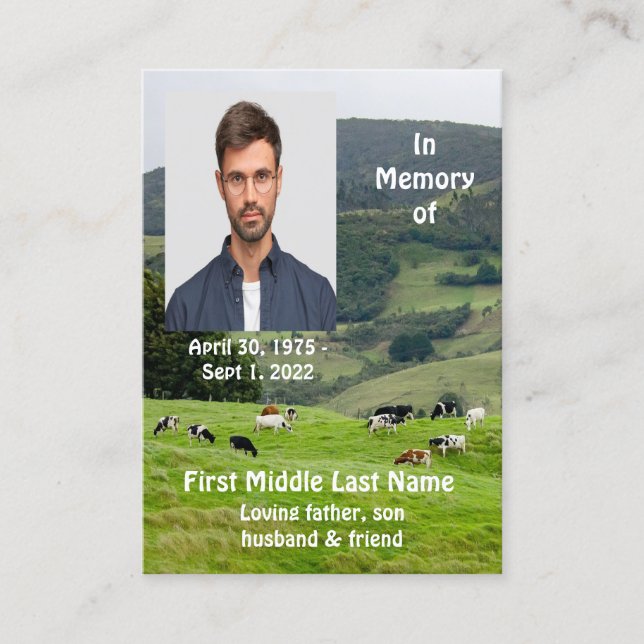 Tarjeta De Visita Paisaje de la granja de ganado Keepsake (Anverso)