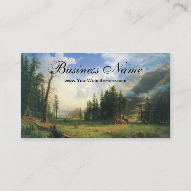 Tarjeta De Visita Paisaje de montaña, Bierstadt, Escuela del Río Hud (Anverso)