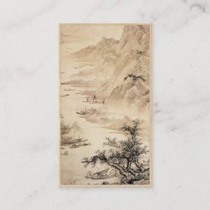 Tarjeta De Visita Paisaje del paisaje de la pintura de Sumi-e del