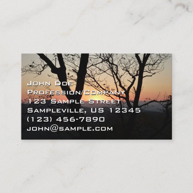 Tarjeta De Visita Paisaje del Parque Nacional Shenandoah Sunset (Anverso)