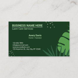 Tarjeta De Visita Paisaje en el cuidado del césped Hoja de naturalez