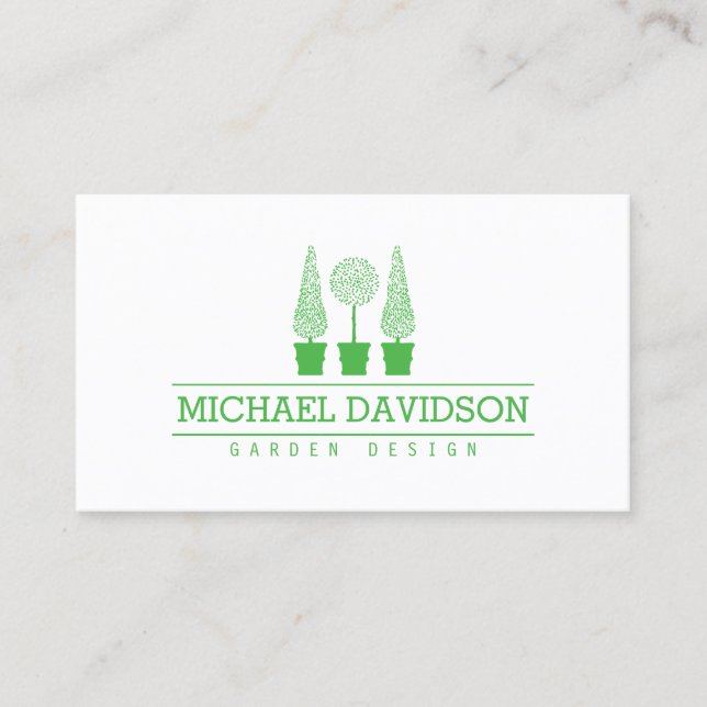 Tarjeta De Visita Paisaje en el Trio de Topiary Gardener Verde brill (Anverso)