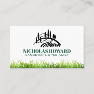 Tarjeta De Visita Paisaje   Hierba Árboles Paisaje