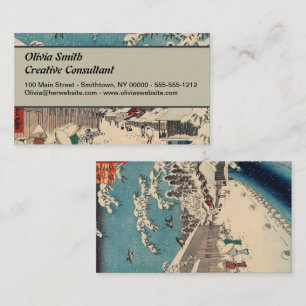 Tarjeta De Visita paisaje invernal de Hiroshige japón ukiyo-e antigu