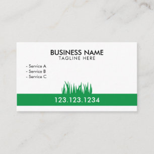 Tarjeta De Visita Paisaje moderno de jardín de hierba blanca y verde