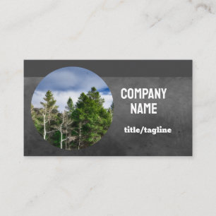 Tarjeta De Visita paisaje natural pinos sobre gris carbón