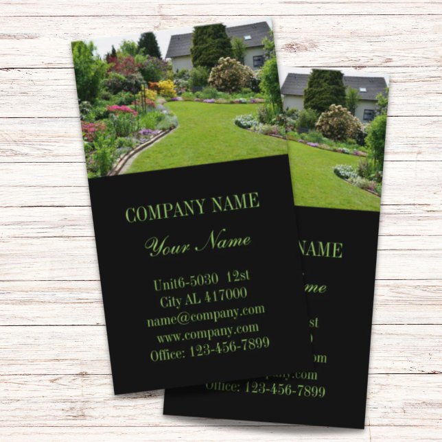 Tarjeta De Visita Paisaje paisajístico de diseño de césped (Landscape designer lawn care landscaping business card)