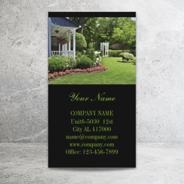 Tarjeta De Visita Paisaje paisajístico de diseño de césped (Landscape designer lawn care landscaping business card)