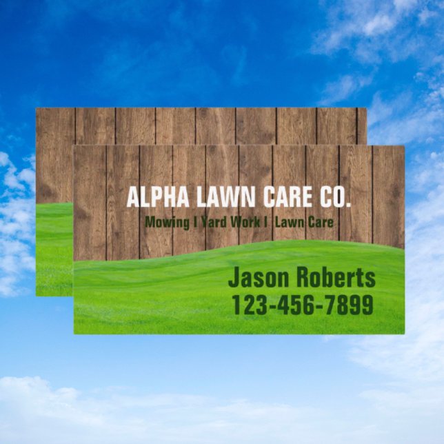Tarjeta De Visita Paisaje paisajístico en el jardín de la avenida de (Grass Mowing Yard Lawn Care Landscape Landscaping Business Card)