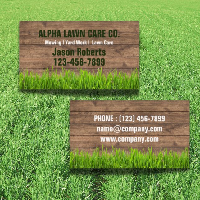 Tarjeta De Visita Paisaje paisajístico en el jardín de la avenida de (Grass Mowing Yard Lawn Care Landscape Landscaping Business Card)