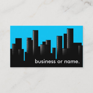 Tarjeta De Visita paisaje urbano azul