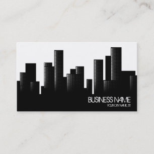 Tarjeta De Visita paisaje urbano blanco y negro