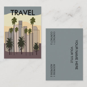 Tarjeta De Visita Paisaje urbano de Los Ángeles puesta de sol palmer