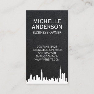 Tarjeta De Visita Paisaje urbano   Sleek Leather
