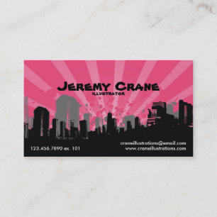 Tarjeta De Visita Paisaje urbano urbano del Grunge - rosa