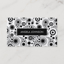 Tarjeta De Visita paisajes de puntos blancos y negros